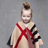 Girl's English Designer Plaid Cape