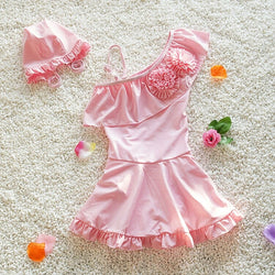 Ruffled Swimsuit w/Matching Swim Hat